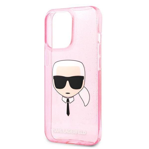 Karl Lagerfeld KLHCP13XKHTUGLP iPhone 13Pro Max 6,7&quot; różowy/pink hardcase Glitter Karl`s Head