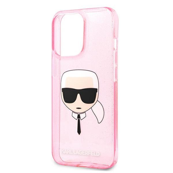 Karl Lagerfeld KLHCP13XKHTUGLP iPhone 13 Pro Max 6,7&quot; różowy/pink hardcase Glitter Karl`s Head