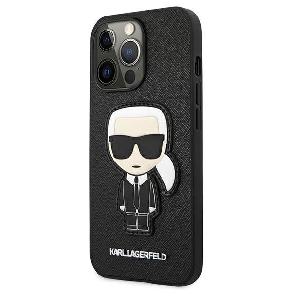 Karl Lagerfeld KLHCP13LOKPK iPhone 13 Pro / 13 6,1&quot; czarny/black hardcase Saffiano Ikonik Karl`s Patch