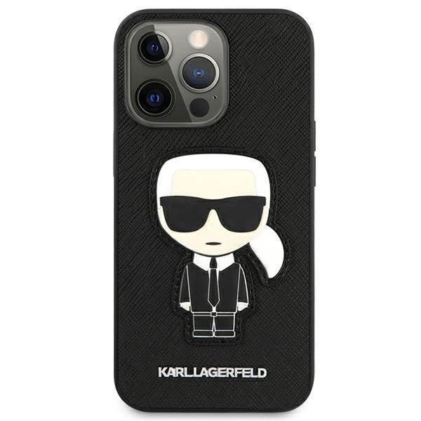 Karl Lagerfeld KLHCP13LOKPK iPhone 13 Pro / 13 6,1&quot; czarny/black hardcase Saffiano Ikonik Karl`s Patch