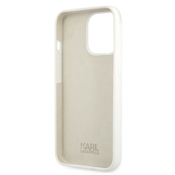 Karl Lagerfeld KLHCP13LSLKLWH iPhone 13 Pro / 13 6,1&quot; Silicone Stack Logo biały/white