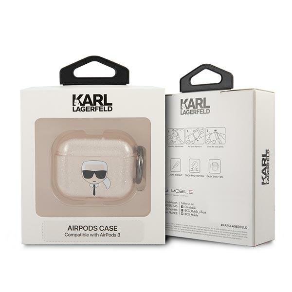Karl Lagerfeld KLA3UKHGD AirPods 3 cover złoty/gold Glitter Karl`s Head
