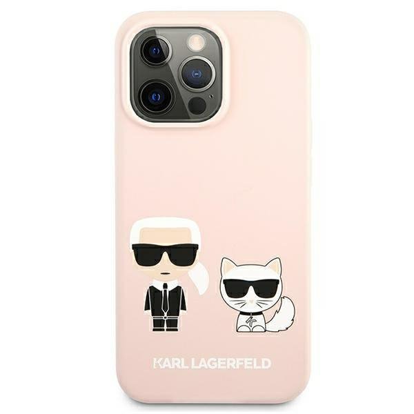 Karl Lagerfeld KLHMP13XSSKCI iPhone 13 Pro Max 6,7&quot; hardcase jasnoróżowy/light pink Silicone Ikonik Karl & Choupette Magsaf