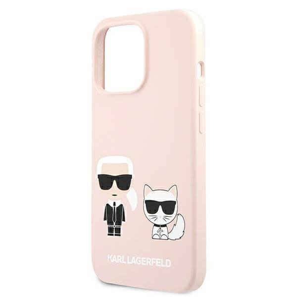 Karl Lagerfeld KLHMP13XSSKCI iPhone 13 Pro Max 6,7&quot; hardcase jasnoróżowy/light pink Silicone Ikonik Karl & Choupette Magsaf