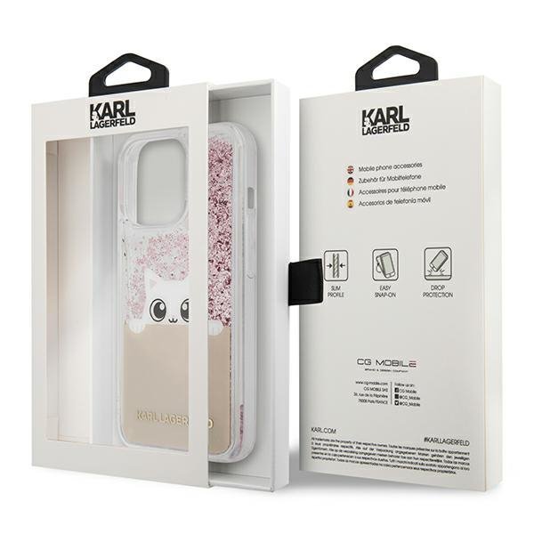 Karl Lagerfeld KLHCP13XPABGNU iPhone 13 Pro Max 6,7&quot; różowy/pink hardcase PEEK A BOO Liquid Glitter