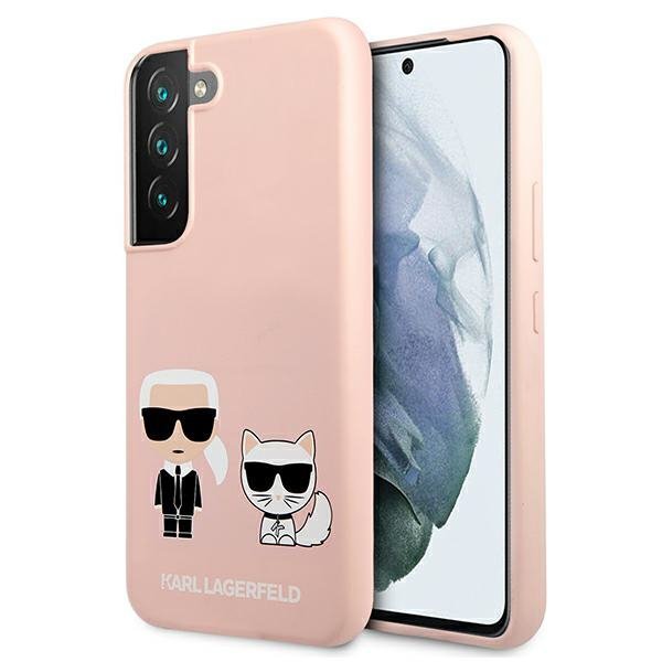 Karl Lagerfeld KLHCS22MSSKCI S22+ S906hardcase jasno różowy/light pink Silicone Ikonik Karl & Choupette
