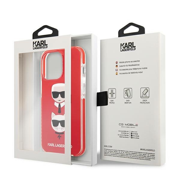 Karl Lagerfeld KLHCP13LTPE2TR iPhone 13Pro / 13 6,1&quot; hardcase czerwony/red Karl&Choupette Head
