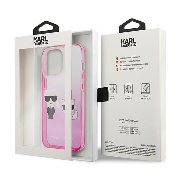 Karl Lagerfeld KLHCP13LTGKCP iPhone 13Pro / 13 6,1&quot; hardcase różowy/pink Gradient Ikonik Karl & Choupette