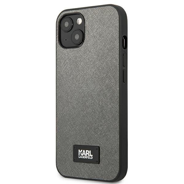 Karl Lagerfeld KLHCP13SSFMP2DG iPhone 13mini 5,4&quot; hardcase srebrny/silver Saffiano Plaque