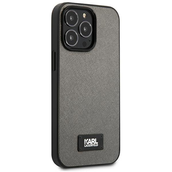 Karl Lagerfeld KLHCP13LSFMP2DG iPhone 13Pro / 13 6,1&quot; hardcase srebrny/silver Saffiano Plaque