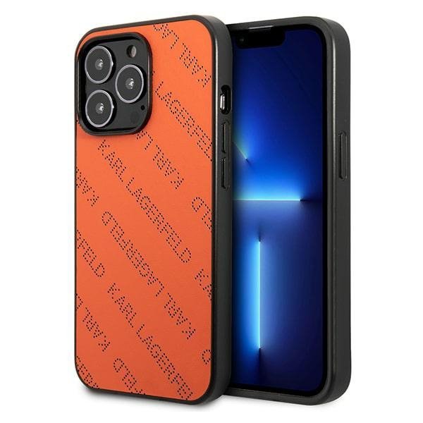 Karl Lagerfeld KLHCP13LPTLO iPhone 13Pro / 13 6,1&quot; hardcase pomarańczowy/orange Perforated Allover