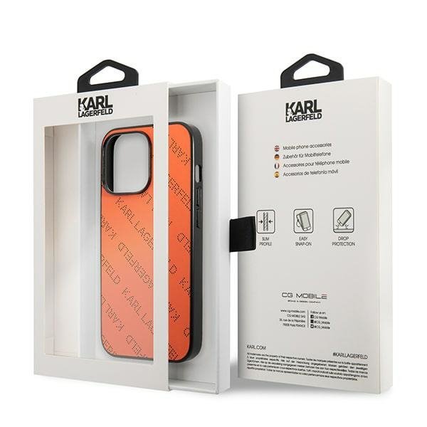 Karl Lagerfeld KLHCP13LPTLO iPhone 13Pro / 13 6,1&quot; hardcase pomarańczowy/orange Perforated Allover