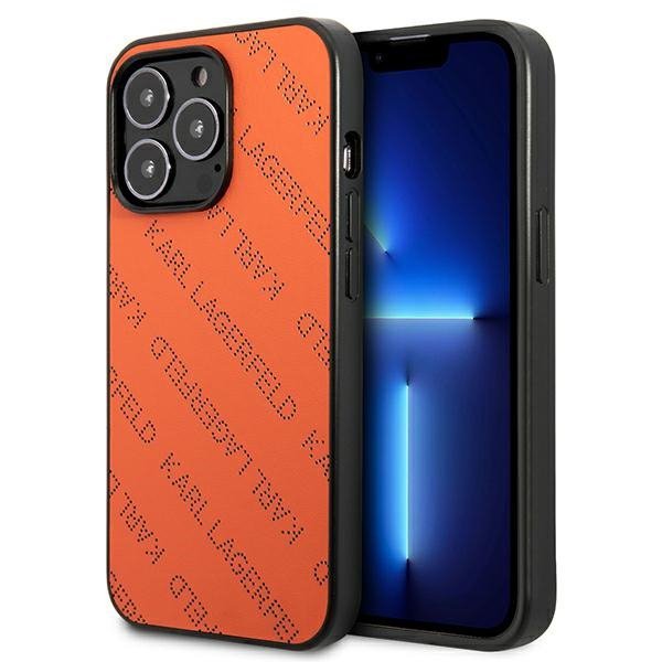 Karl Lagerfeld KLHCP13XPTLO iPhone 13 Pro Max 6,7&quot; hardcase pomarańczowy/orange Perforated Allover