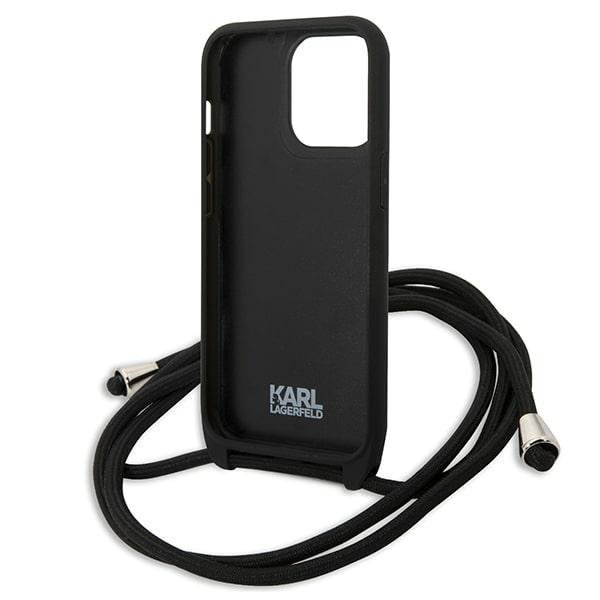 Karl Lagerfeld KLHCP13LCMNIPK iPhone 13 Pro / 13 6,1&quot; hardcase czarny/black Leather Monogram Patch and Cord Iconik