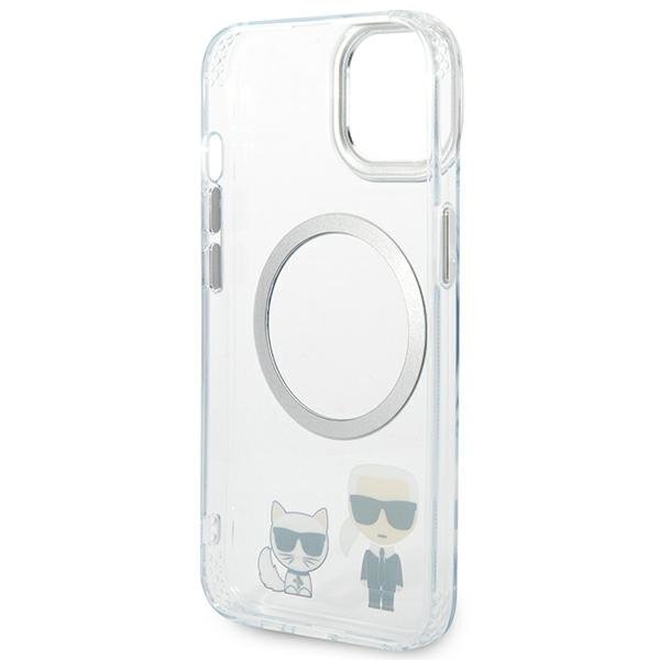 Karl Lagerfeld KLHMP14SHKCT iPhone 14/ 15 / 13 6,1&quot; hardcase przeźroczysty/transparent Karl & Choupette Aluminium Magsafe