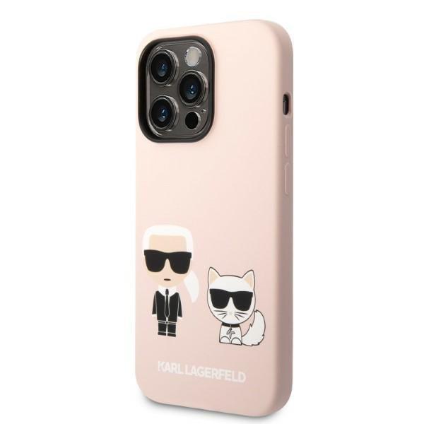 Karl Lagerfeld KLHMP14XSSKCI iPhone 14Pro Max 6,7&quot; hardcase jasnoróżowy/light pink Silicone Karl & Choupette Magsafe
