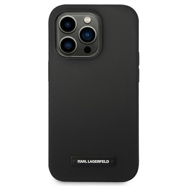 Karl Lagerfeld KLHMP14LSLMP1K iPhone 14 Pro 6,1&quot; hardcase czarny/black Silicone Plaque Magsafe
