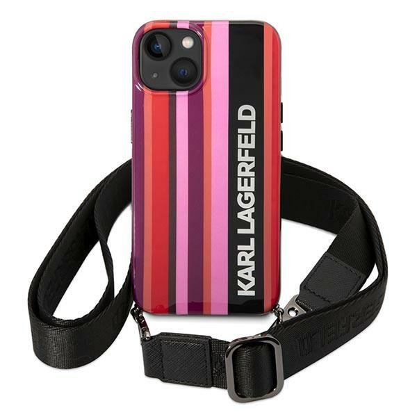 Karl Lagerfeld KLHCP14MSTSTP iPhone 14 Plus / 15 Plus 6,7&quot; hardcase różowy/pink Color Stripes Strap