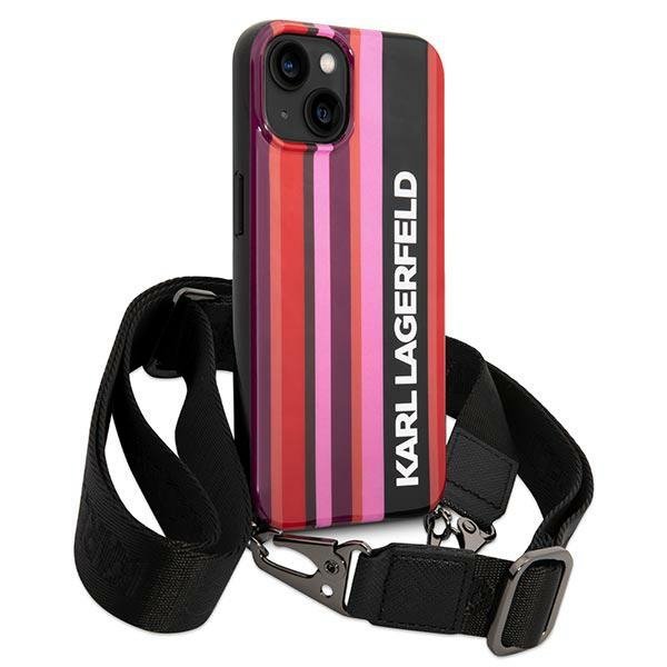 Karl Lagerfeld KLHCP14MSTSTP iPhone 14 Plus / 15 Plus 6,7&quot; hardcase różowy/pink Color Stripes Strap