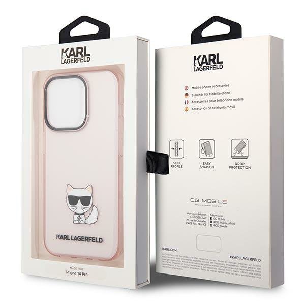 Karl Lagerfeld KLHCP14LCTTRI iPhone 14 Pro 6,1&quot; hardcase różowy/pink Transparent Choupette Body