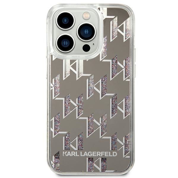 Karl Lagerfeld KLHCP14LLMNMS iPhone 14 Pro 6,1&quot; hardcase srebrny/silver Liquid Glitter Monogram