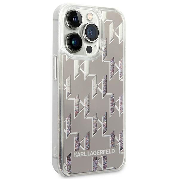 Karl Lagerfeld KLHCP14XLMNMS iPhone 14 Pro Max 6,7&quot; hardcase srebrny/silver Liquid Glitter Monogram