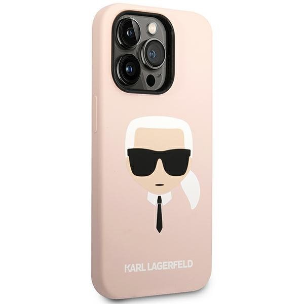 Karl Lagerfeld KLHCP14LSLKHLP iPhone 14 Pro 6,1&quot; hardcase różowy/pink Silicone Karl`s Head