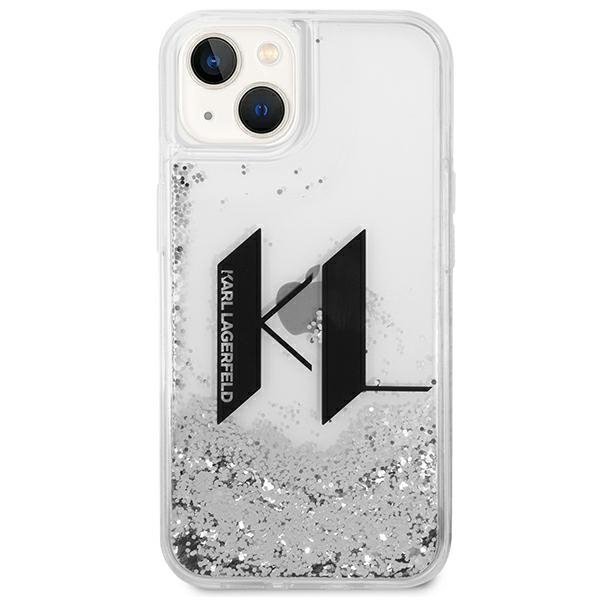 Karl Lagerfeld KLHCP14SLBKLCS iPhone 14 / 15 / 13 6,1&quot; srebrny/silver hardcase Liquid Glitter Big KL