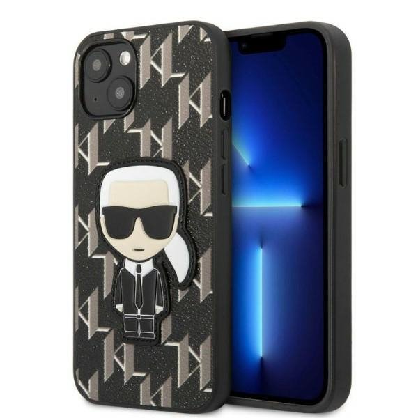 Karl Lagerfeld KLHCP13SPMNIKBK iPhone 13 mini 5,4&quot; hardcase czarny/black Monogram Ikonik Patch