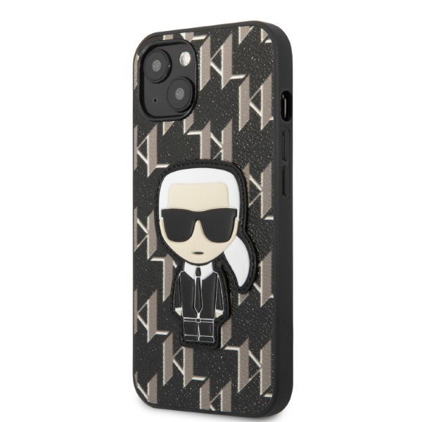 Karl Lagerfeld KLHCP13SPMNIKBK iPhone 13 mini 5,4&quot; hardcase czarny/black Monogram Ikonik Patch