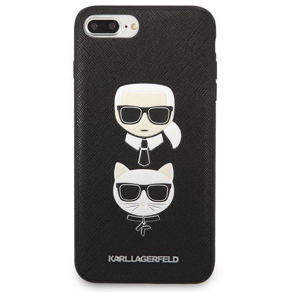Karl Lagerfeld KLHCI8LSAKICKCBK iPhone7 Plus / 8 Plus czarny/black hardcase Saffiano Karl&Choupette Head