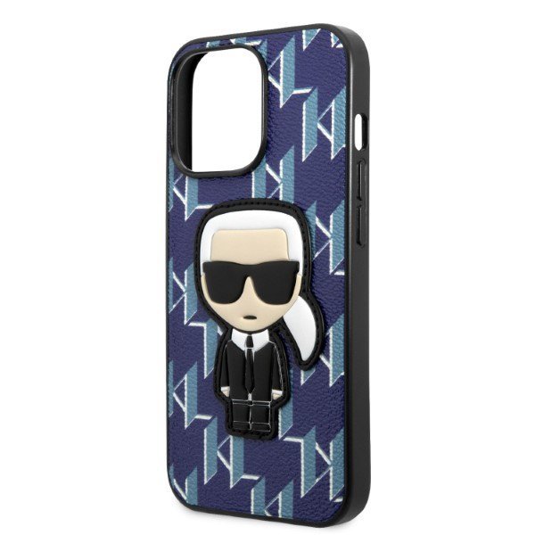 Karl Lagerfeld KLHCP13XPMNIKBL iPhone 13 Pro Max 6,7&quot; hardcase niebieski/blue Monogram Ikonik Patch