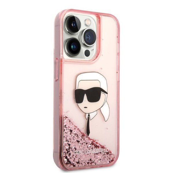 Karl Lagerfeld KLHCP14LLNKHCP iPhone 14 Pro 6,1&quot; różowy/pink hardcase Glitter Karl Head