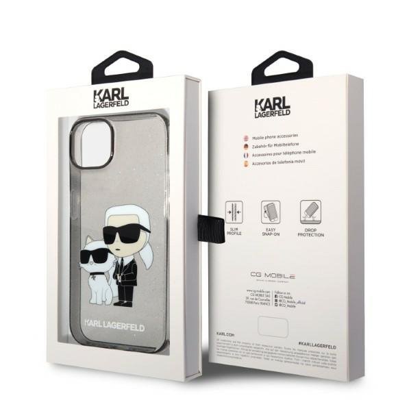 Karl Lagerfeld KLHCP14MHNKCTGK iPhone 14 Plus / 15 Plus 6,7&quot; czarny/black hardcase Glitter Karl&Choupette