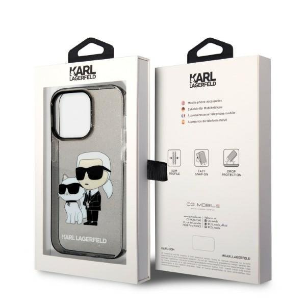 Karl Lagerfeld KLHCP14LHNKCTGK iPhone 14 Pro 6,1&quot; czarny/black hardcase Glitter Karl&Choupette