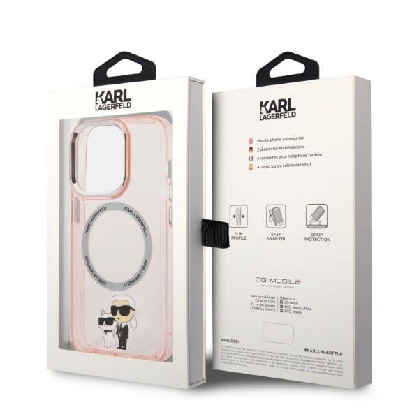 Karl Lagerfeld KLHMP14LHNKCIP iPhone 14 Pro 6,1&quot; hardcase różowy/pink Iconic Karl&Choupette Magsafe