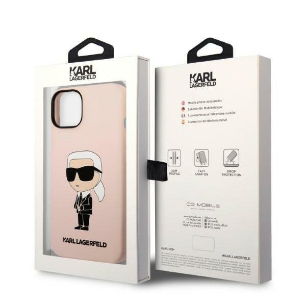 Karl Lagerfeld KLHCP14SSNIKBCP iPhone 14 / 15 / 13 6,1&quot; hardcase różowy/pink Silicone Ikonik