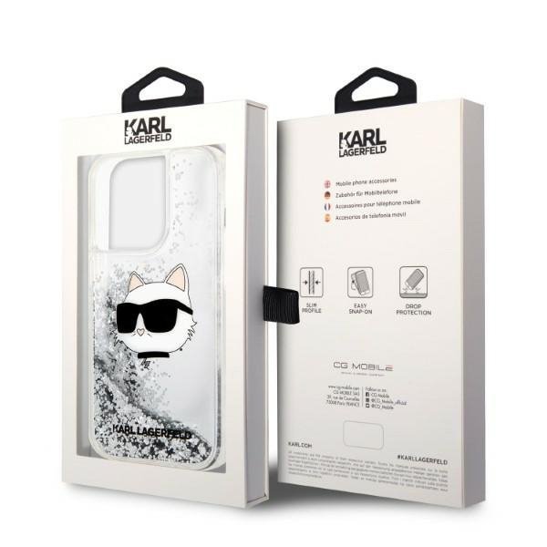 Karl Lagerfeld KLHCP14XLNCHCS iPhone 14 Pro Max 6,7&quot; srebrny/silver hardcase Glitter Choupette Head