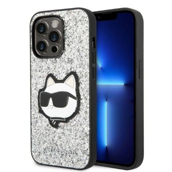 Karl Lagerfeld KLHCP14XG2CPS iPhone 14 Pro Max 6,7&quot; srebrny/silver hardcase Glitter Choupette Patch
