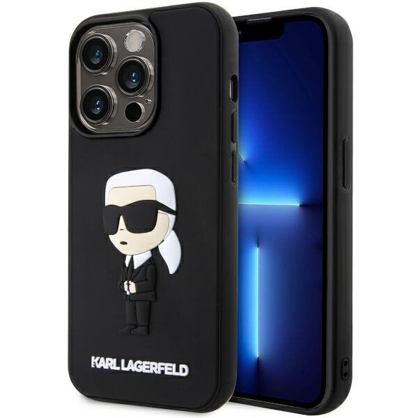 Karl Lagerfeld KLHCP14L3DRKINK iPhone 14Pro 6.1&quot; czarny/black hardcase Rubber Ikonik 3D