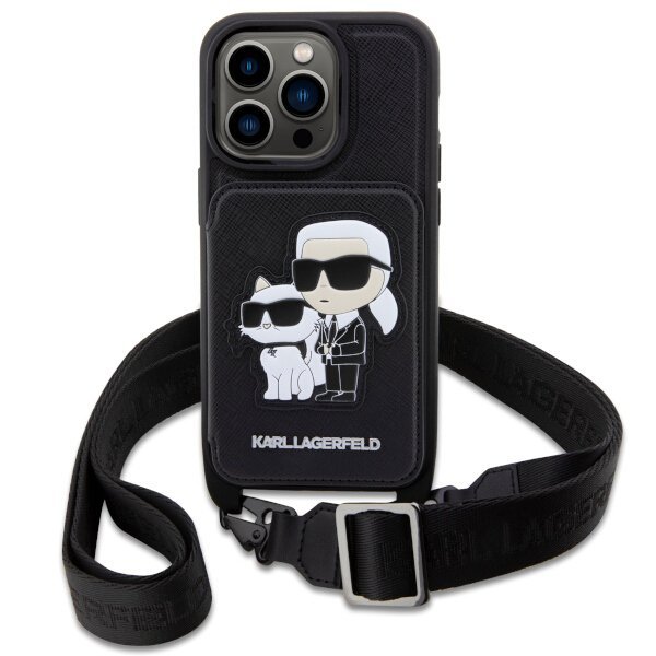 Karl Lagerfeld KLHCP14LCSAKCPMK iPhone 14 Pro 6.1&quot; hardcase czarny/black Crossbody Saffiano Karl & Choupette
