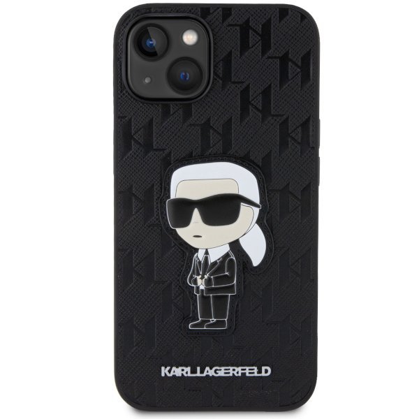 Karl Lagerfeld KLHCP14SSAKHPKK iPhone 14 / 15 / 13 6.1&quot; czarny/black Saffiano Monogram Ikonik