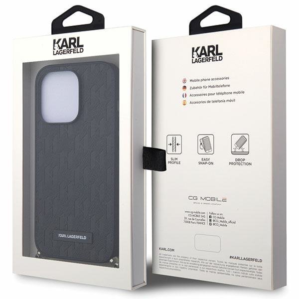 Karl Lagerfeld KLHCP14XSACKLHPK iPhone 14 Pro Max 6.7&quot; czarny/black hardcase Saffiano Monogram Chain
