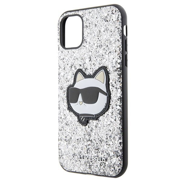 Karl Lagerfeld KLHCN61G2CPS iPhone 11 / Xr 6.1&quot; srebrny/silver hardcase Glitter Choupette Patch