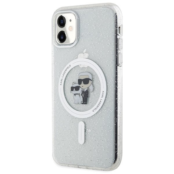 Karl Lagerfeld KLHMN61HGKCNOT iPhone 11 / Xr 6.1&quot; transparent hardcase Karl&Choupette Glitter MagSafe
