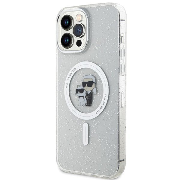 Karl Lagerfeld KLHMP13XHGKCNOT iPhone 13 Pro Max 6.7&quot; transparent hardcase Karl&Choupette Glitter MagSafe