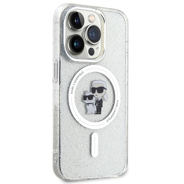Karl Lagerfeld KLHMP14LHGKCNOT iPhone 14 Pro 6.1&quot; transparent hardcase Karl&Choupette Glitter MagSafe