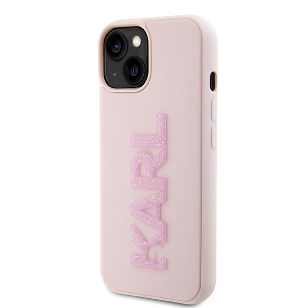 Karl Lagerfeld KLHCP15S3DMBKCP iPhone 15 / 14 / 13 6.1&quot; różowy/pink hardcase 3D Rubber Glitter Logo