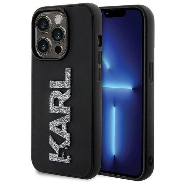 Karl Lagerfeld KLHCP15L3DMBKCK iPhone 15 Pro 6.1&quot; czarny/black hardcase 3D Rubber Glitter Logo