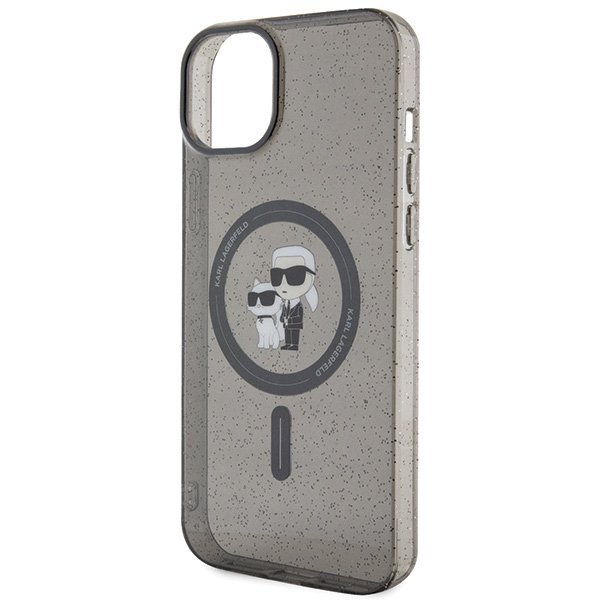Karl Lagerfeld KLHMP15SHGKCNOK iPhone 15 / 14 / 13 6.1&quot; czarny/black hardcase Karl&Choupette Glitter MagSafe